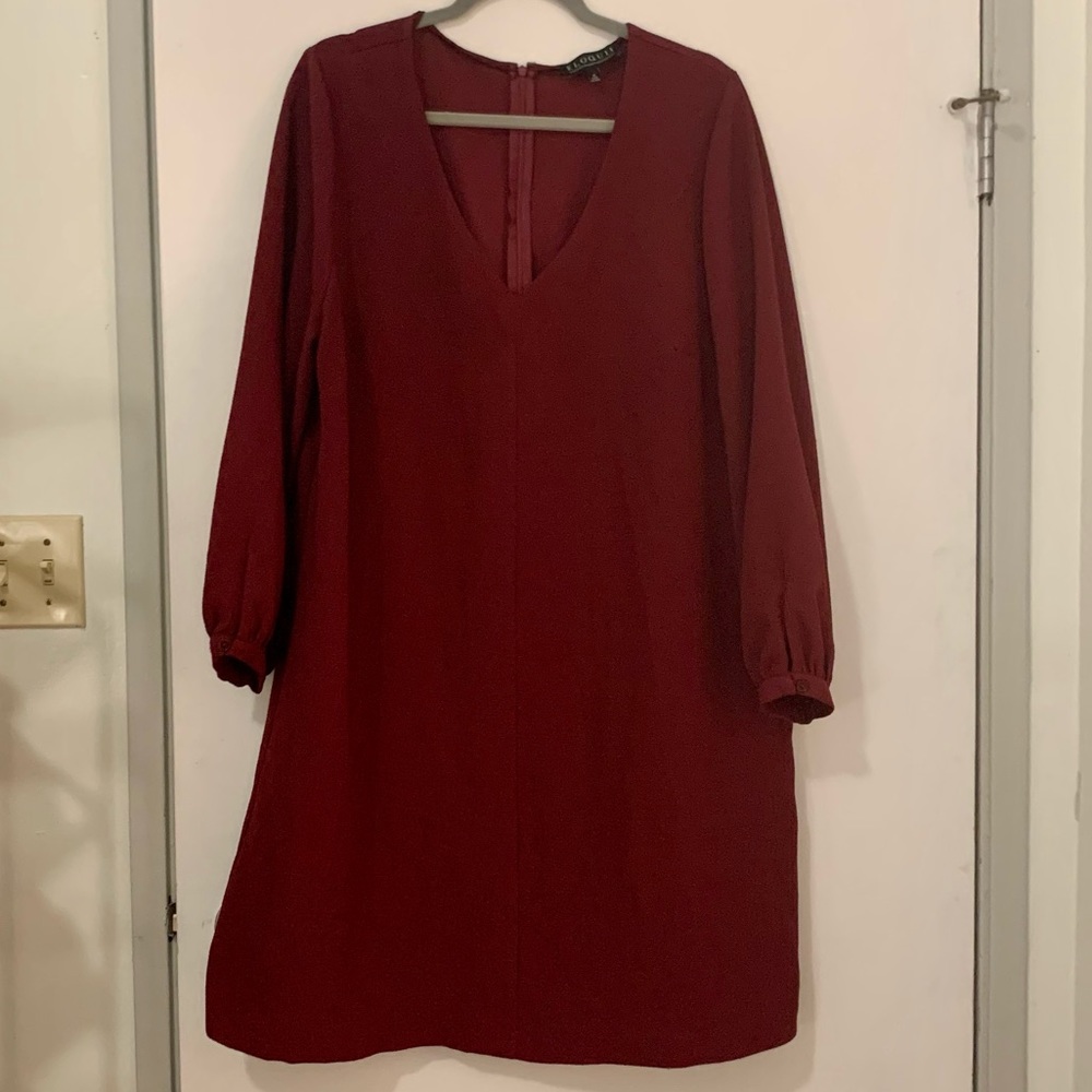 Maroon v-neck ELOQUII dress - Size 16